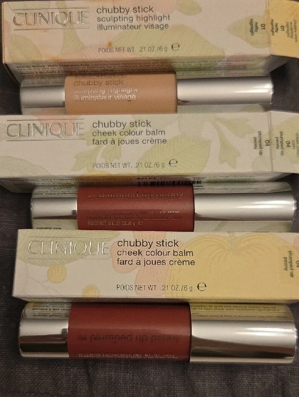 Clinique Chubby Stick Cream Cheek Bundle (6) + Lip Gloss Sealed/NIB